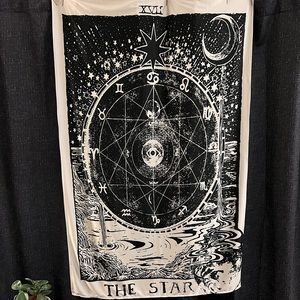 The Moon and The Star tarot card tapestries.